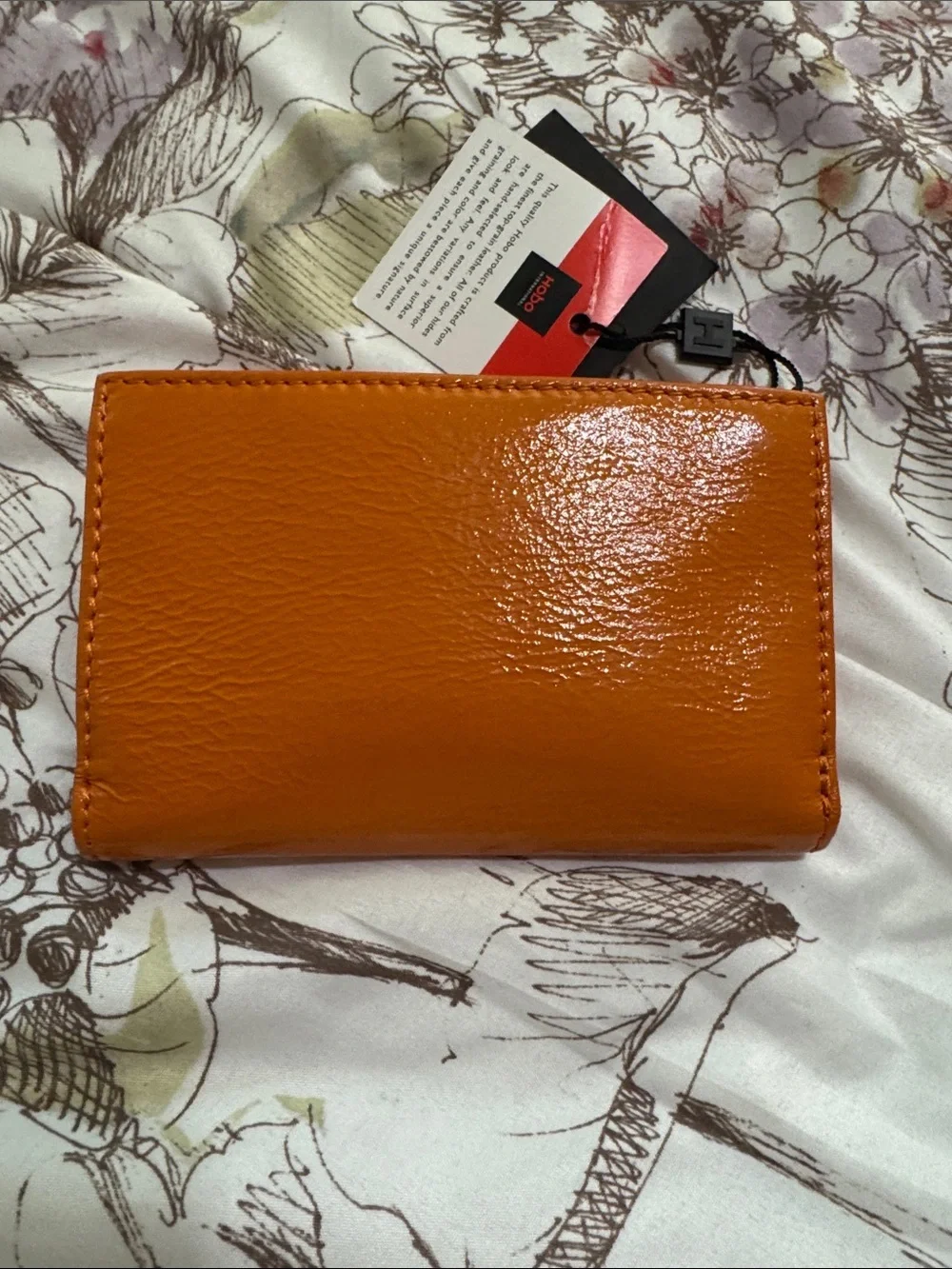 Hobo vintage Genuine soft apricot color Leather Fold out Wallet